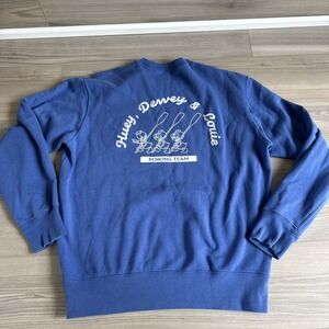 UNIQLO Disney Crewneck Rowing Sweatshirt‎ Huey Dewey Lowie Donald Duck Sz M Blue